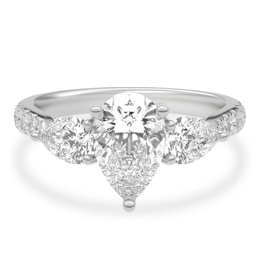 Harmony Pear Lab-Grown Diamond Ring - Main View - Vowmira lab-grown diamond jewelry