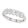 1 - 2 ct. Oval 5-Stone Lab-Grown Diamond Ring - Detail View - Vowmira lab-grown diamond jewelry