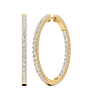2 - 6 ct. Minimalist Princess-Cut Lab-Grown Diamond Hoops - Side View