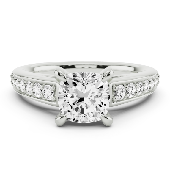 Carnation Cushion Cut Lab-Grown Diamond Ring - Main View - Vowmira lab-grown diamond jewelry