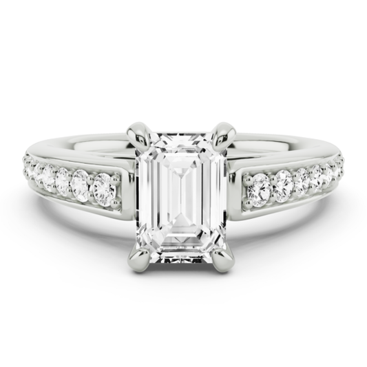 Carnation Emerald Cut Lab-Grown Diamond Ring - Main View - Vowmira lab-grown diamond jewelry
