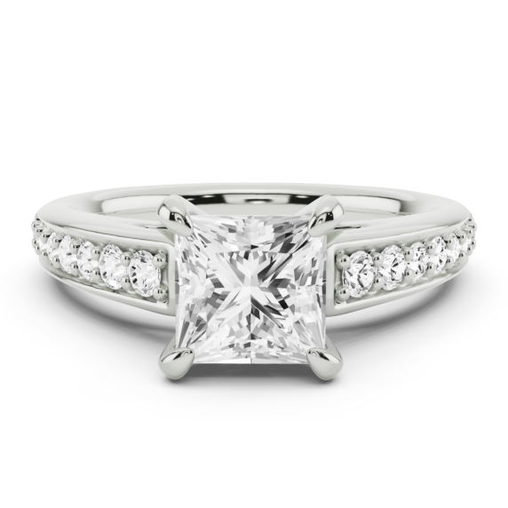 Carnation Princess Cut Lab-Grown Diamond Ring - Main View - Vowmira lab-grown diamond jewelry