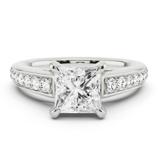 Carnation Princess Cut Lab-Grown Diamond Ring - Main View - Vowmira lab-grown diamond jewelry