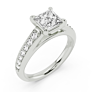 Carnation Princess Cut Lab-Grown Diamond Ring - Side View - Vowmira lab-grown diamond jewelry