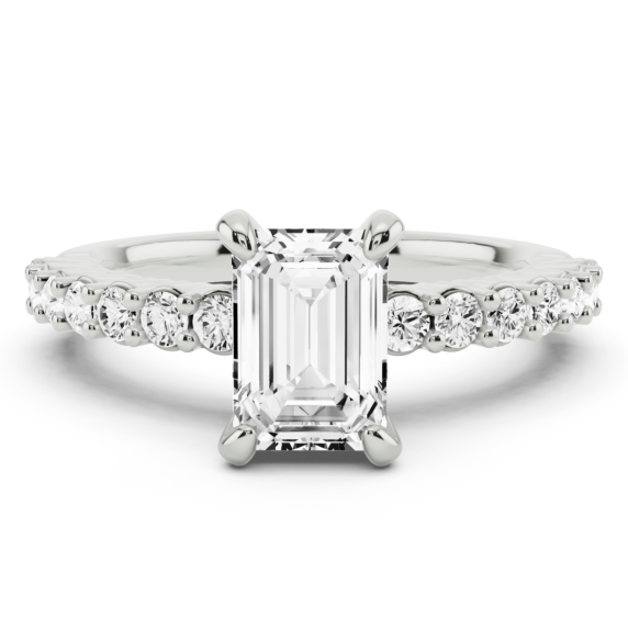 Alessia Emerald Cut Lab-Grown Diamond Ring - Main View - Vowmira lab-grown diamond jewelry