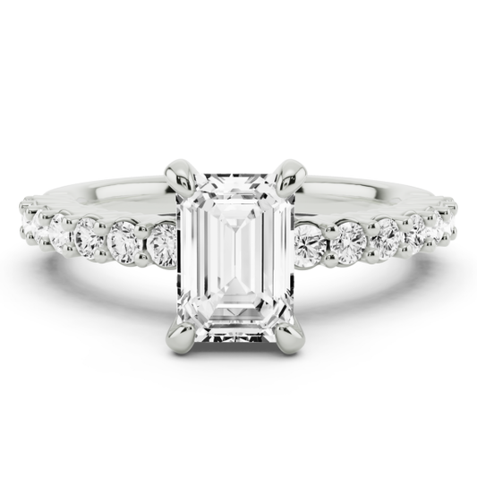 Alessia Emerald Cut Lab-Grown Diamond Ring - Main View - Vowmira lab-grown diamond jewelry