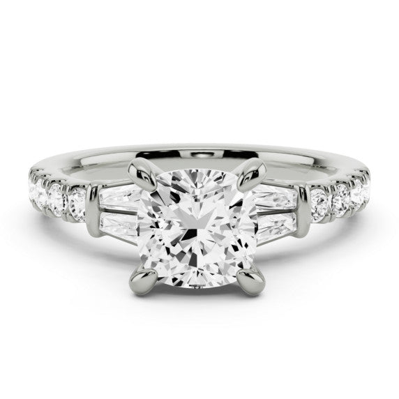 Ariana Baguette Cushion Cut Lab-Grown Diamond Ring - Main View - Vowmira lab-grown diamond jewelry