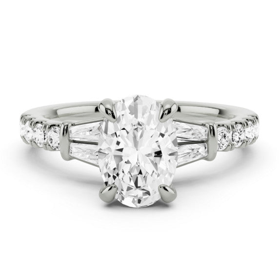 Ariana Baguette Princess Cut Lab-Grown Diamond Ring - Main View - Vowmira lab-grown diamond jewelry