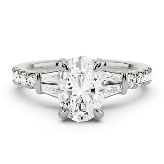 Ariana Baguette Princess Cut Lab-Grown Diamond Ring - Main View - Vowmira lab-grown diamond jewelry