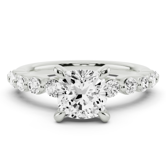 Fleur Cushion Cut Lab-Grown Diamond Ring - Main View - Vowmira lab-grown diamond jewelry