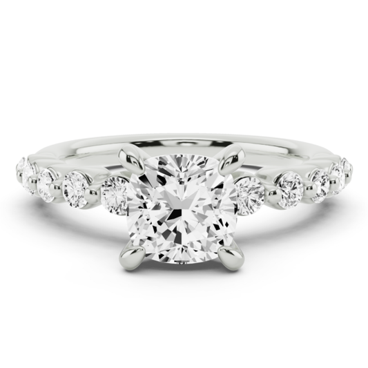 Fleur Cushion Cut Lab-Grown Diamond Ring - Main View - Vowmira lab-grown diamond jewelry