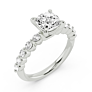 Fleur Cushion Cut Lab-Grown Diamond Ring - Side View - Vowmira lab-grown diamond jewelry