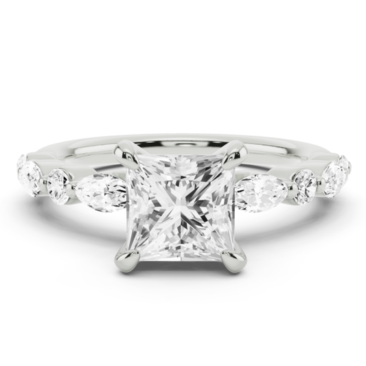 Demi Marquise Princess Cut Lab-Grown Diamond Ring - Main View - Vowmira lab-grown diamond jewelry