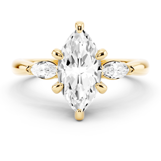 Stellamarquise Lab-Grown Diamond Ring - Main View - Vowmira lab-grown diamond jewelry