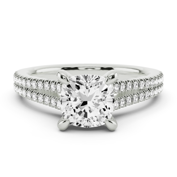 Juliette Cushion Cut Lab-Grown Diamond Ring - Main View - Vowmira lab-grown diamond jewelry