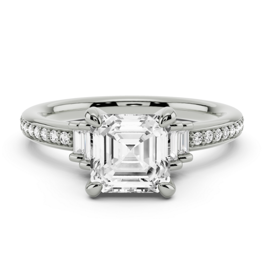 Giada Three-Stone Lab-Grown Diamond Ring - Main View - Vowmira lab-grown diamond jewelry