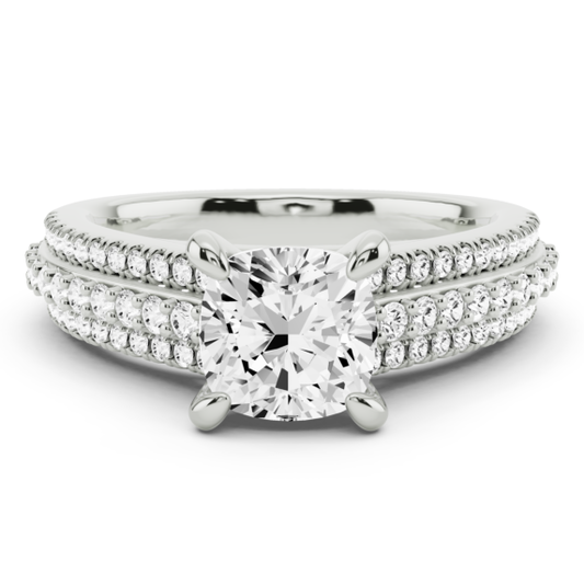 St.Moritz Cushion Cut Lab-Grown Diamond Ring - Main View - Vowmira lab-grown diamond jewelry