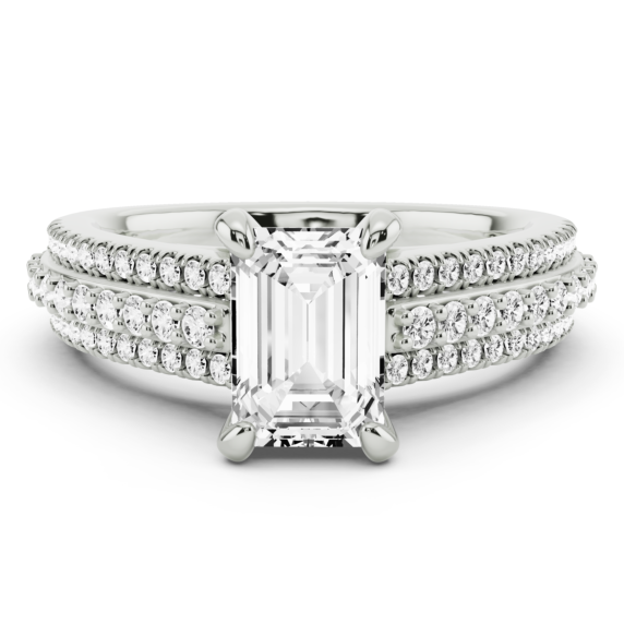 St.Moritz Emerald Cut Lab-Grown Diamond Ring - Main View - Vowmira lab-grown diamond jewelry