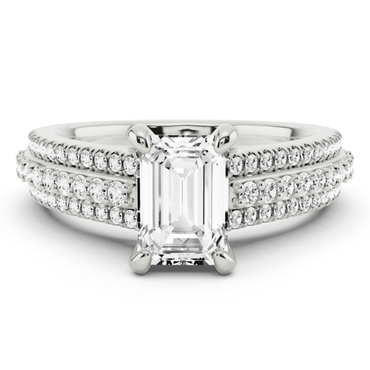 St.Moritz Emerald Cut Lab-Grown Diamond Ring - Main View - Vowmira lab-grown diamond jewelry