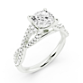 Salzburg Cushion Cut Lab-Grown Diamond Ring - Detail View - Vowmira lab-grown diamond jewelry