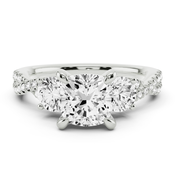 Loretta Cushion Cut Lab-Grown Diamond Ring - Main View - Vowmira lab-grown diamond jewelry