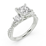 Loretta Princess Cut Lab-Grown Diamond Ring - Side View - Vowmira lab-grown diamond jewelry