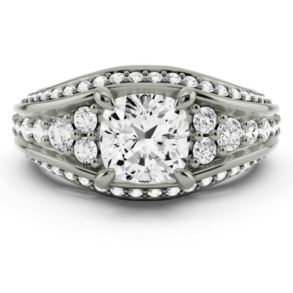 Bellagio Cushion Cut Lab-Grown Diamond Ring - Main View - Vowmira lab-grown diamond jewelry