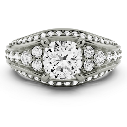 Bellagio Cushion Cut Lab-Grown Diamond Ring - Main View - Vowmira lab-grown diamond jewelry