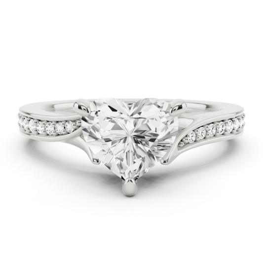 Ascona Heart Cut Lab-Grown Diamond Ring - Main View - Vowmira lab-grown diamond jewelry