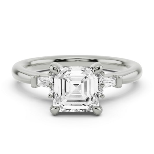 Alley Asscher Cut Lab-Grown Diamond Ring - Main View - Vowmira lab-grown diamond jewelry