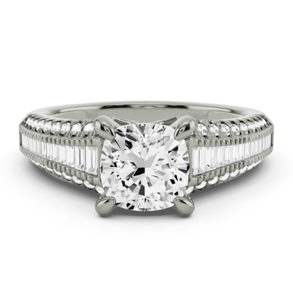 Bordeaux Cushion Cut Lab-Grown Diamond Ring - Main View - Vowmira lab-grown diamond jewelry