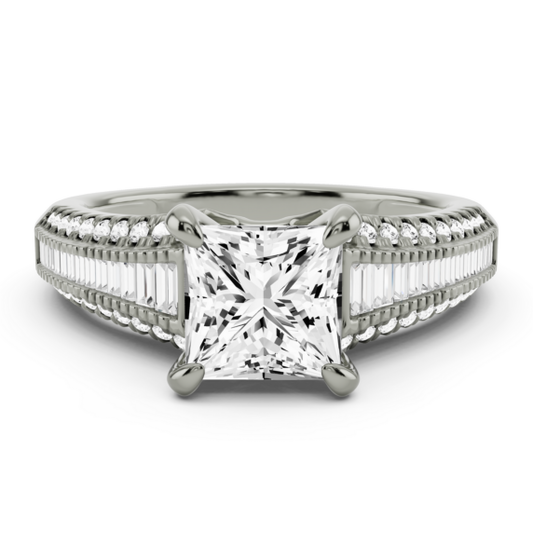 Bordeaux Princess Cut Lab-Grown Diamond Ring - Main View - Vowmira lab-grown diamond jewelry