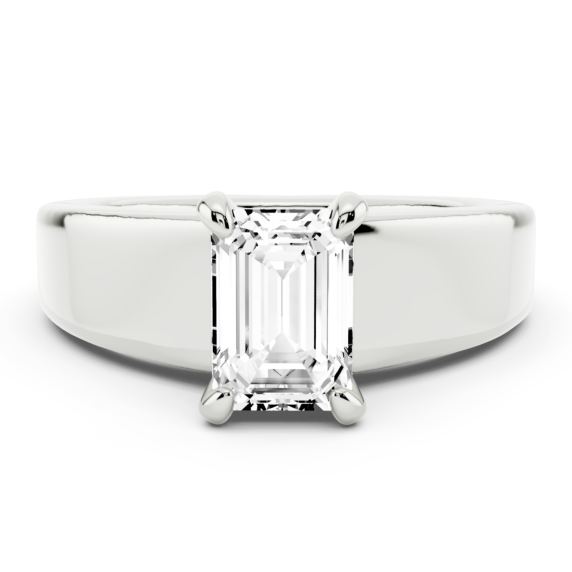 Alsace Emerald Cut Lab-Grown Diamond Ring - Main View - Vowmira lab-grown diamond jewelry