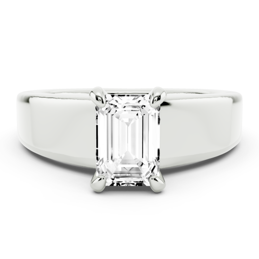 Alsace Emerald Cut Lab-Grown Diamond Ring - Main View - Vowmira lab-grown diamond jewelry