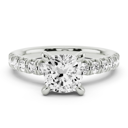 Vincenza Cushion Cut Lab-Grown Diamond Ring - Main View - Vowmira lab-grown diamond jewelry