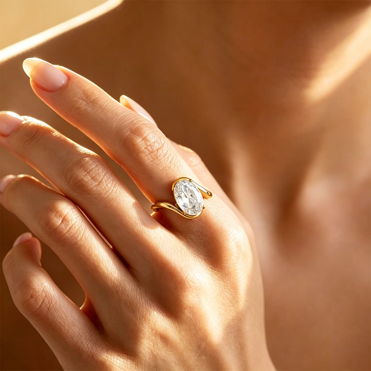 Vowmira Geometric Accent Stainless Steel Ring, hero view