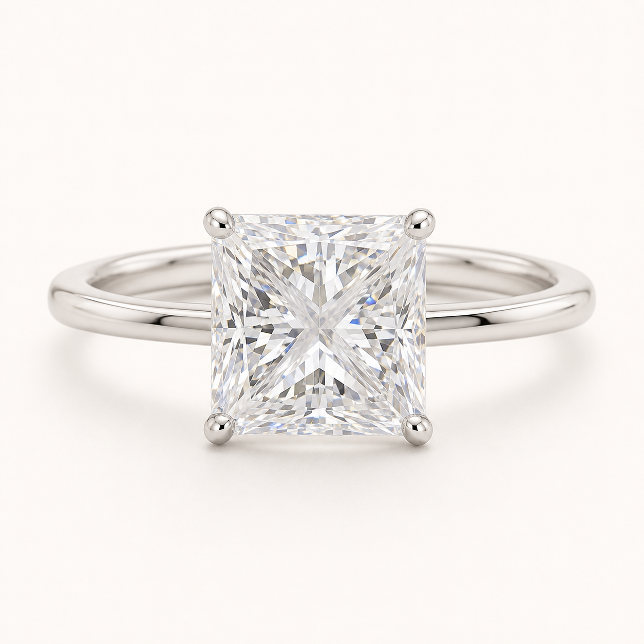 Vowmira Princess-Cut Simulated Stone Solitaire Ring, hero view