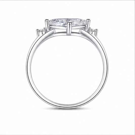Vowmira 1-Carat Marquise-Cut Lab-Grown Diamond Pavé Ring — side profile