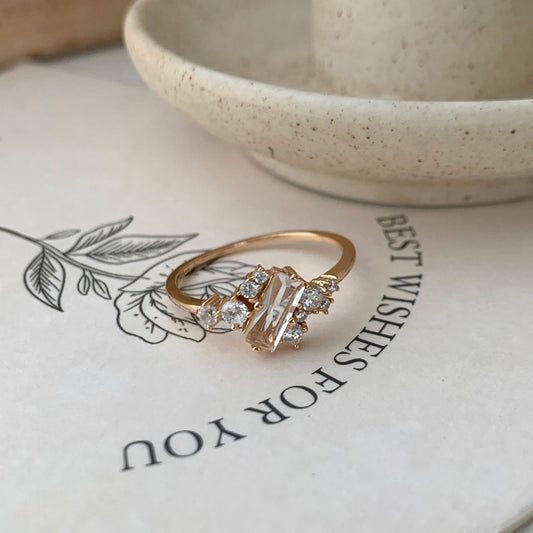 Vowmira Square Pavé Accent Ring, hero view