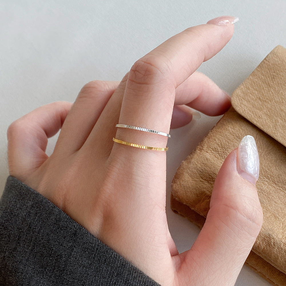 Vowmira Petite Engraved Stackable Ring, hero view