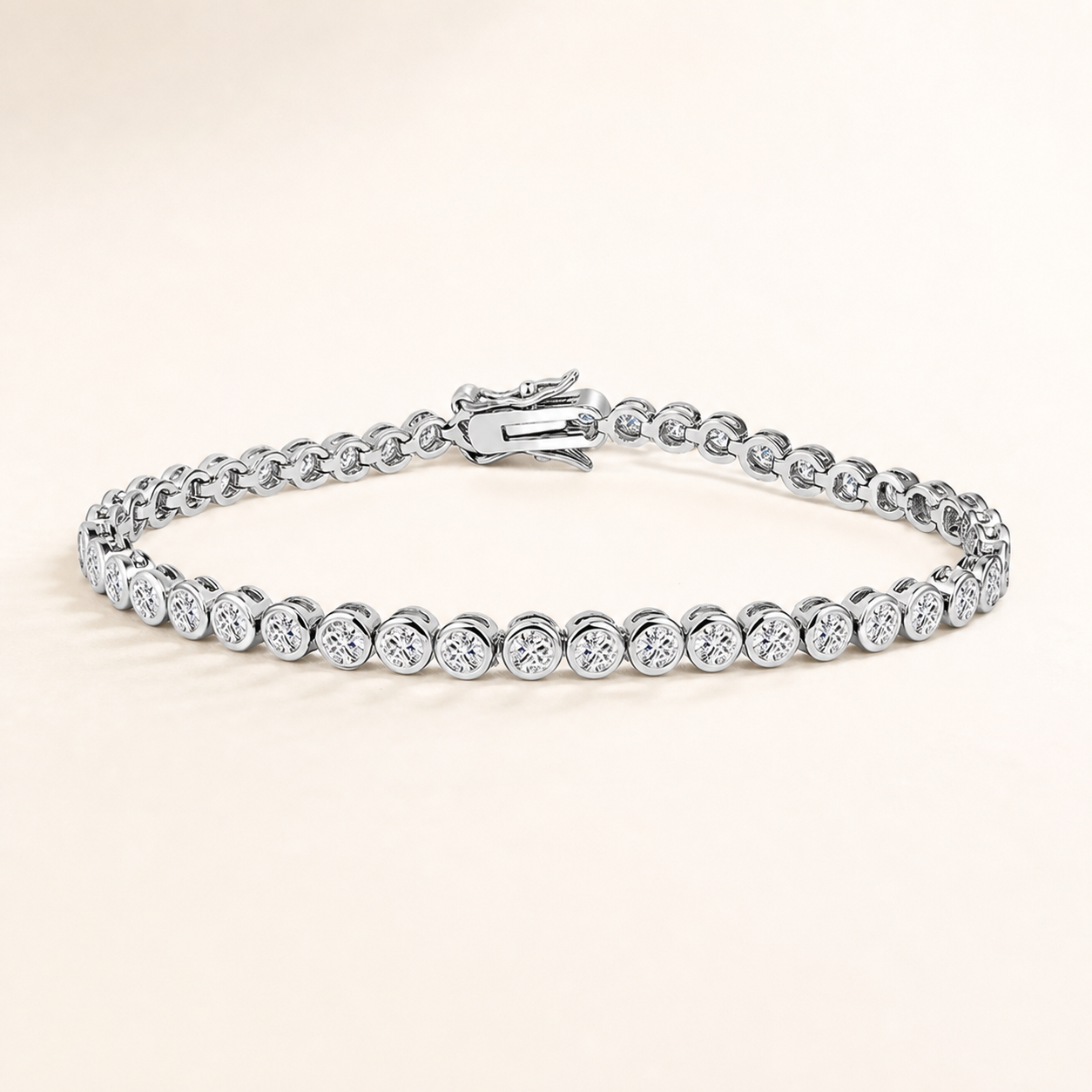Vowmira Bezel-Set Zirconia Tennis Bracelet, hero view
