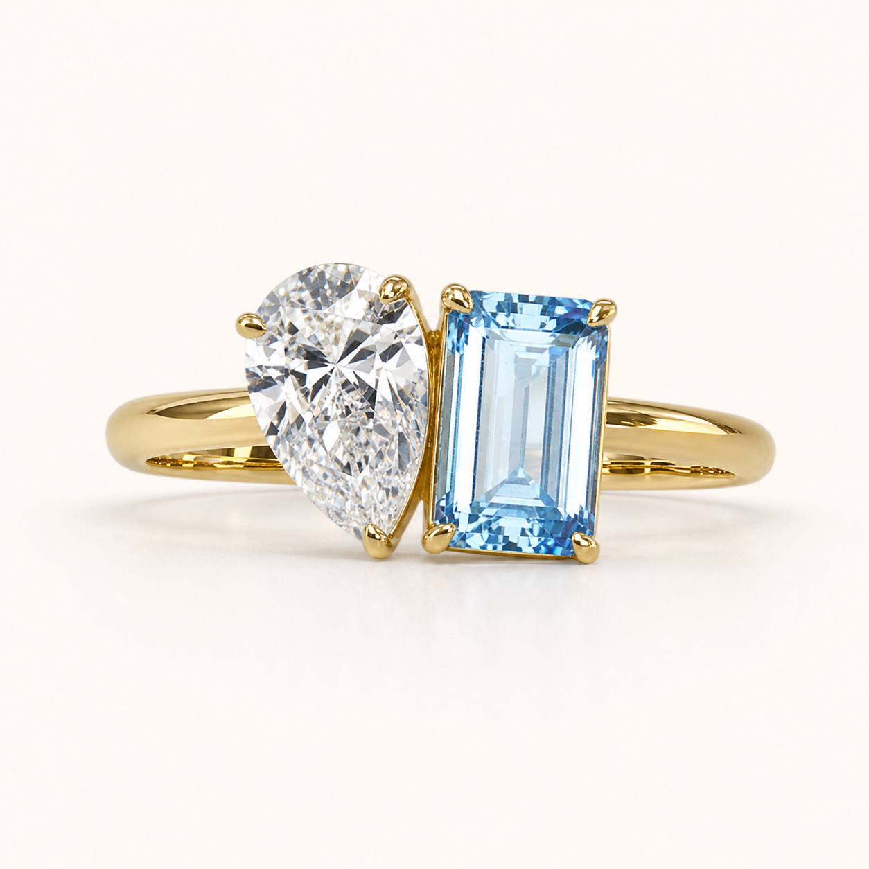 Vowmira Pear & Emerald-Cut Toi et Moi Ring, alternate view 2