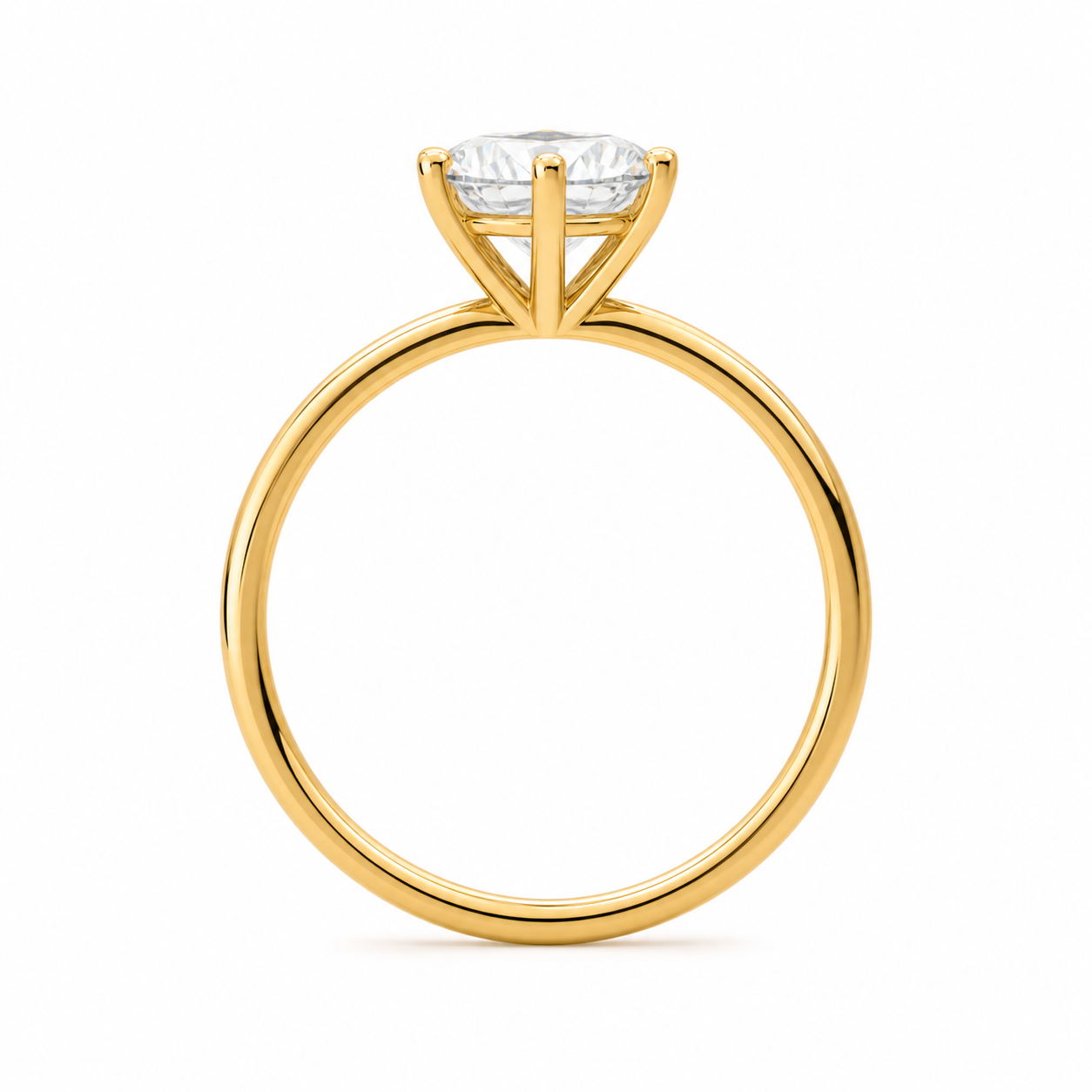 Vowmira 1-Carat Round Moissanite Six-Prong Ring, alternate view 2