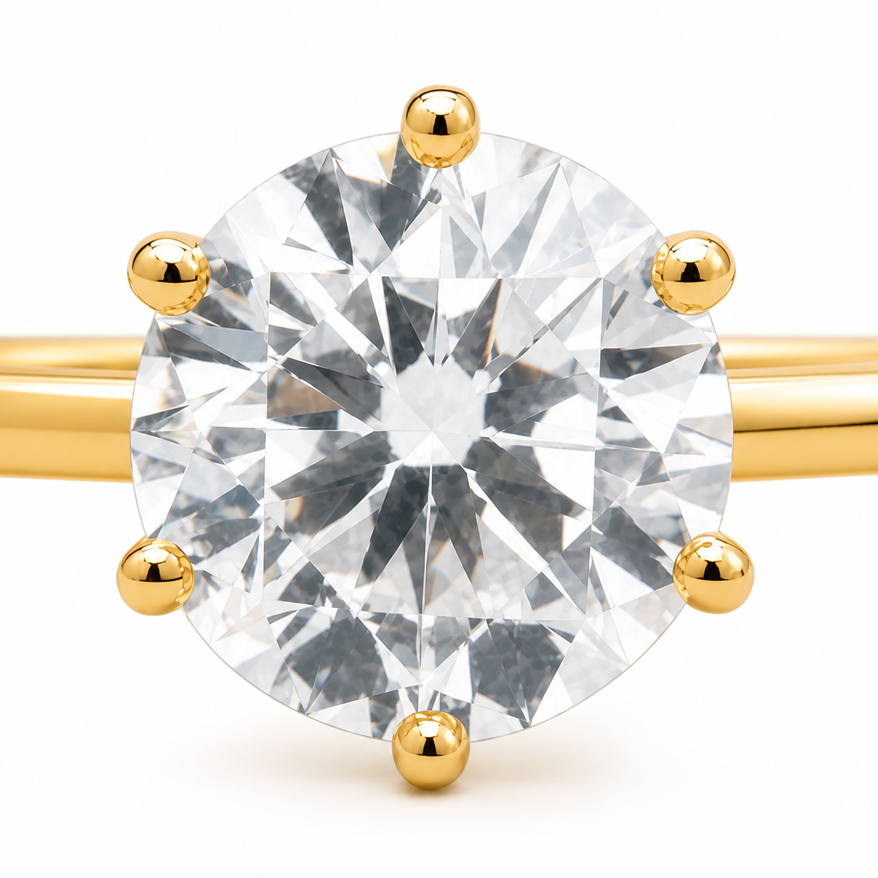 Vowmira 1-Carat Round Moissanite Six-Prong Ring, alternate view 3