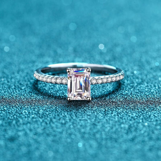 Vowmira 2-Carat Radiant-Cut Moissanite Solitaire Ring, hero view - Vowmira lab-grown diamond jewelry