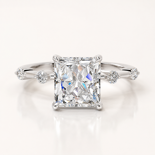 Vowmira 2-Carat Moissanite Solitaire Ring, hero view - Vowmira lab-grown diamond jewelry