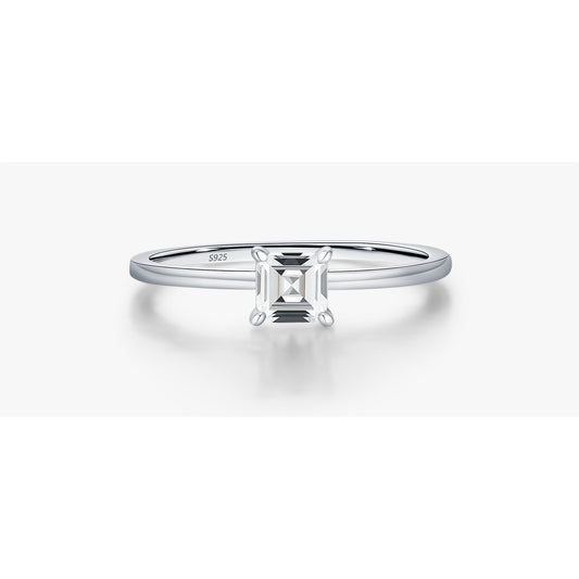 Vowmira 0.35 ct. Asscher-cut solitaire lab-grown diamond ring - exact SKU front view