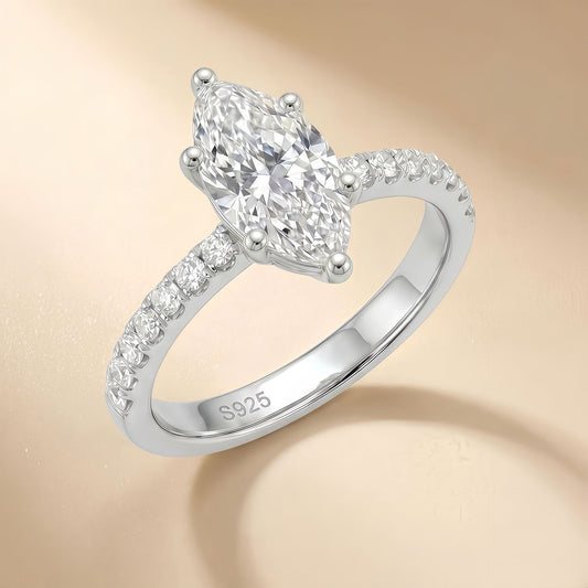 Vowmira 1 ct. 5 x 10 mm marquise-cut pavé lab-grown diamond ring - exact SKU view