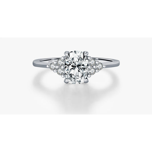 Vowmira 1 ct. oval trefoil-cluster lab-grown diamond ring - exact SKU front view