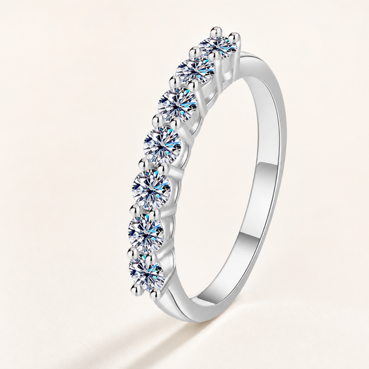 Vowmira 1 ct. round seven-stone common-prong lab-grown diamond band, exact SKU anchor view